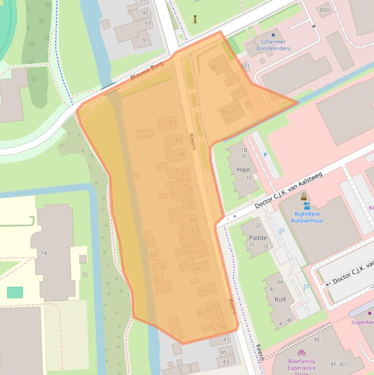 Kaart van postcodegebied 1625NE.