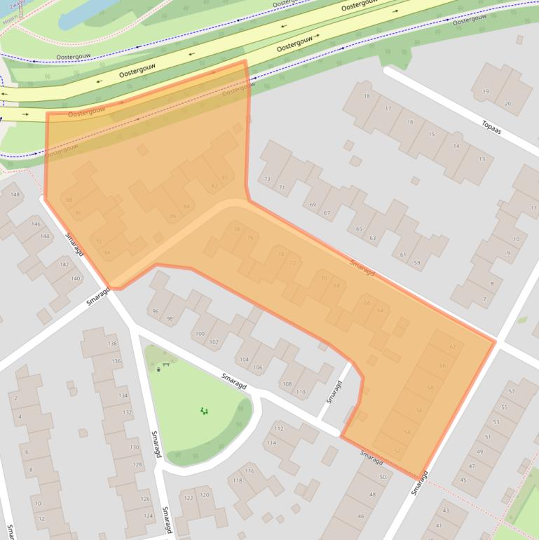 Kaart van postcodegebied 1625RJ.