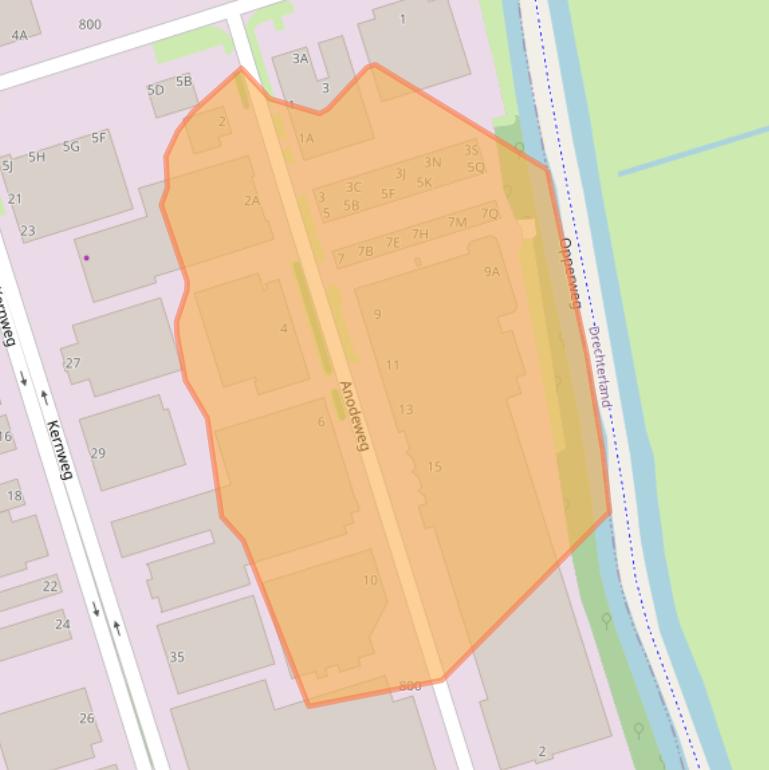 Kaart van postcodegebied 1627LJ.