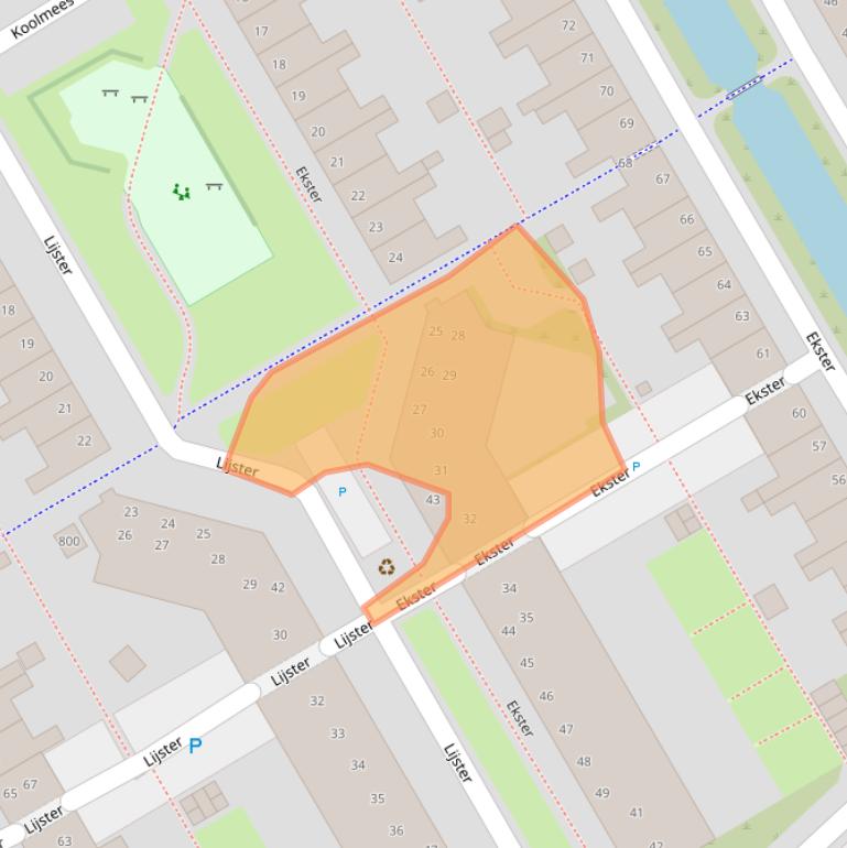 Kaart van postcodegebied 1628AB.