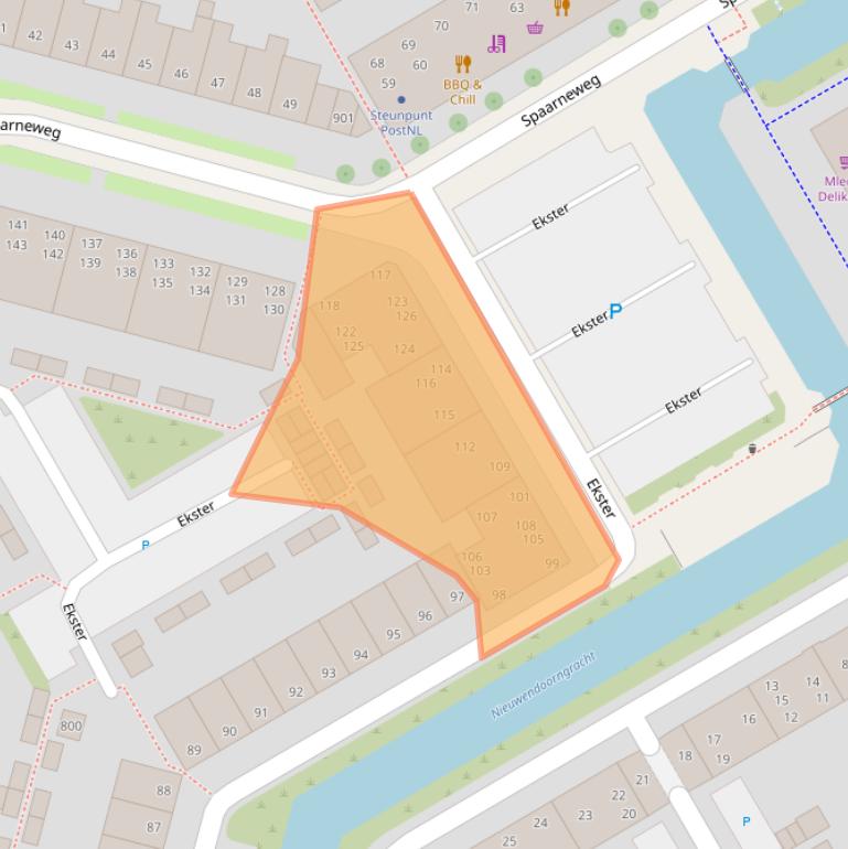 Kaart van postcodegebied 1628AG.