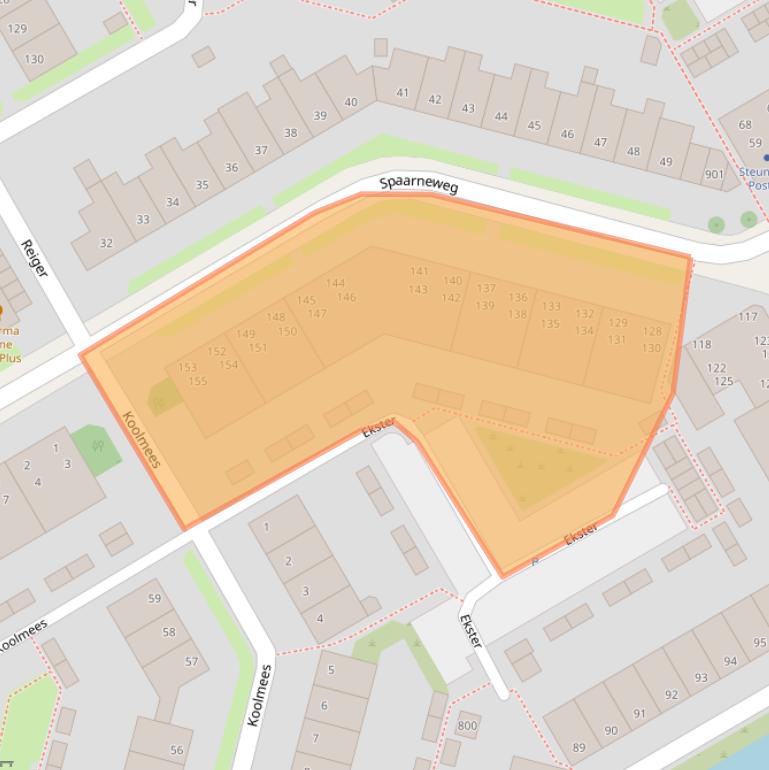 Kaart van postcodegebied 1628AH.