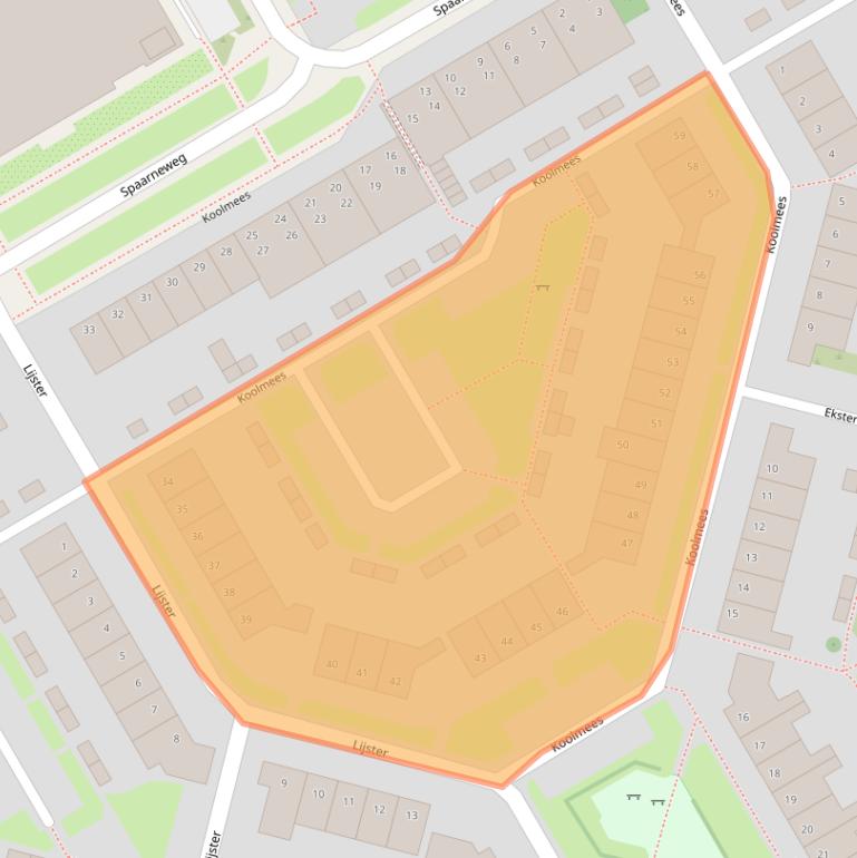 Kaart van postcodegebied 1628AT.