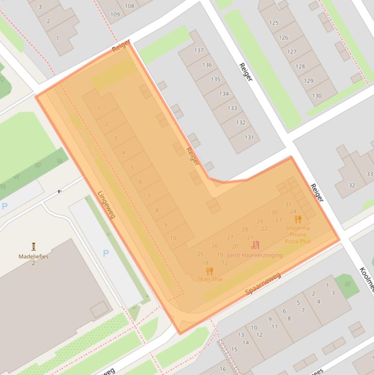 Kaart van postcodegebied 1628BA.