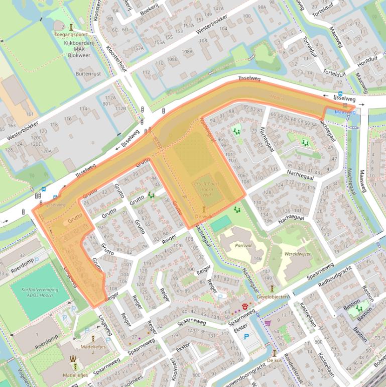 Kaart van postcodegebied 1628BH.