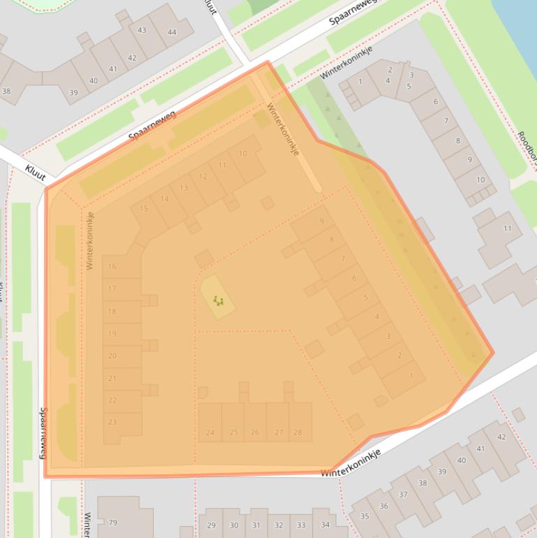Kaart van postcodegebied 1628CG.