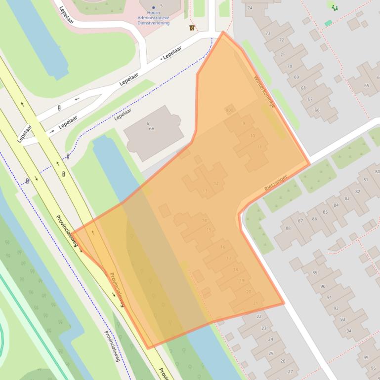 Kaart van postcodegebied 1628CL.