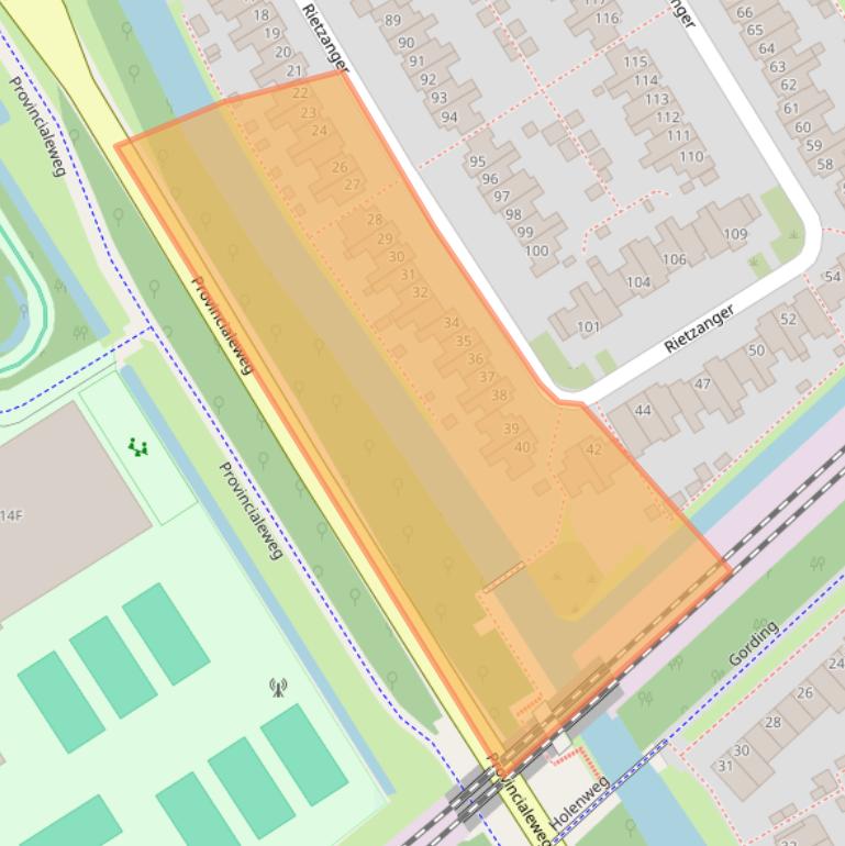 Kaart van postcodegebied 1628CM.