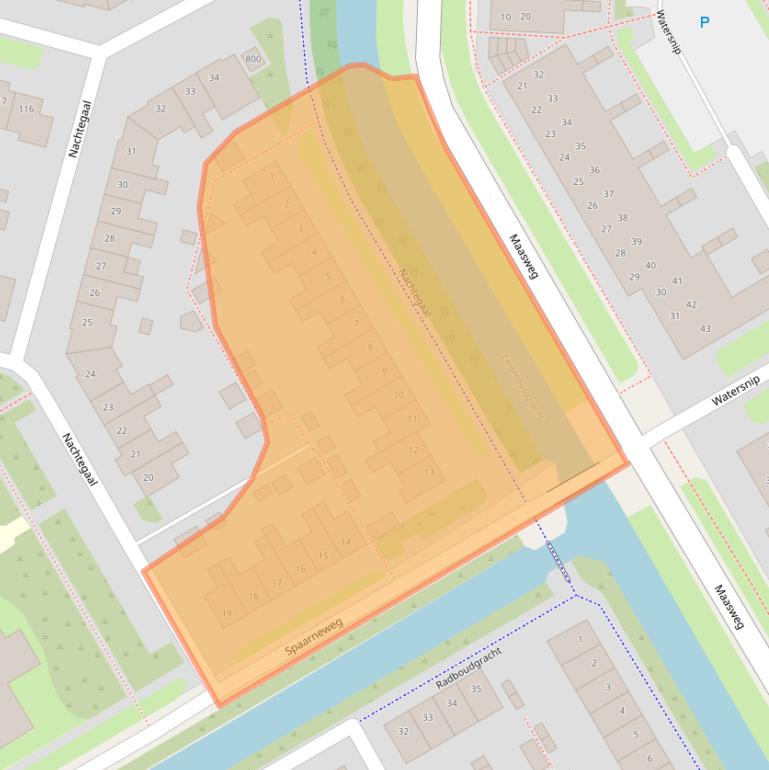 Kaart van postcodegebied 1628DA.