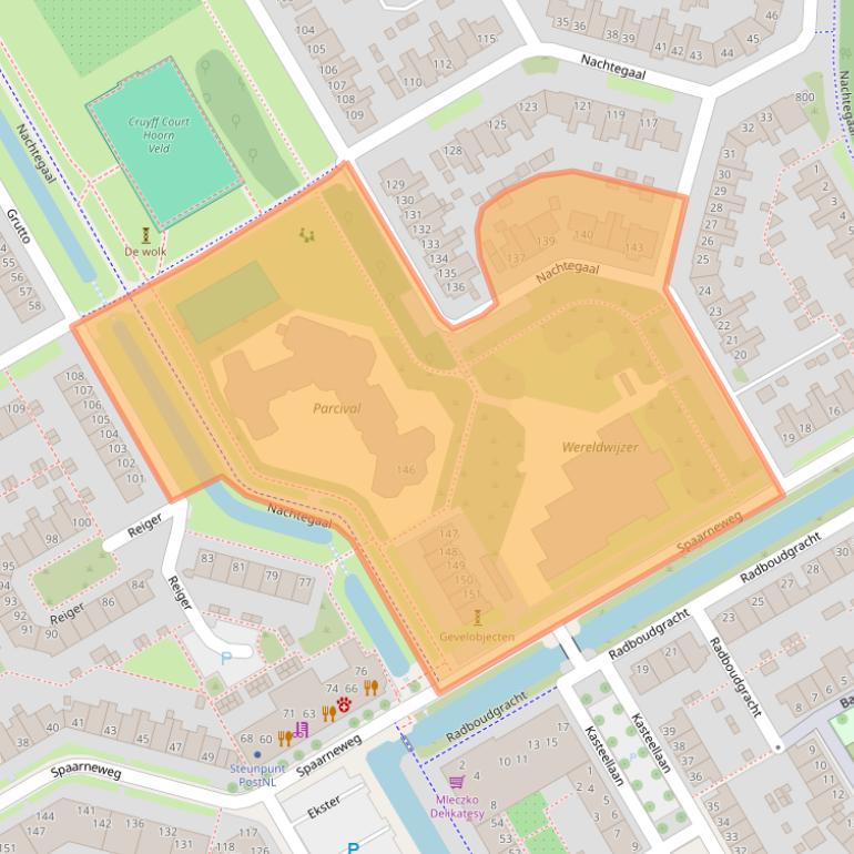 Kaart van postcodegebied 1628DJ.