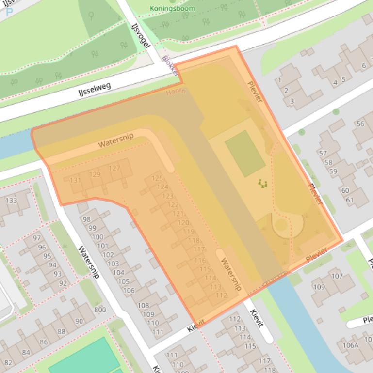 Kaart van postcodegebied 1628EG.