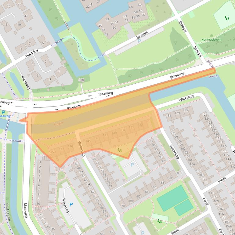 Kaart van postcodegebied 1628EH.