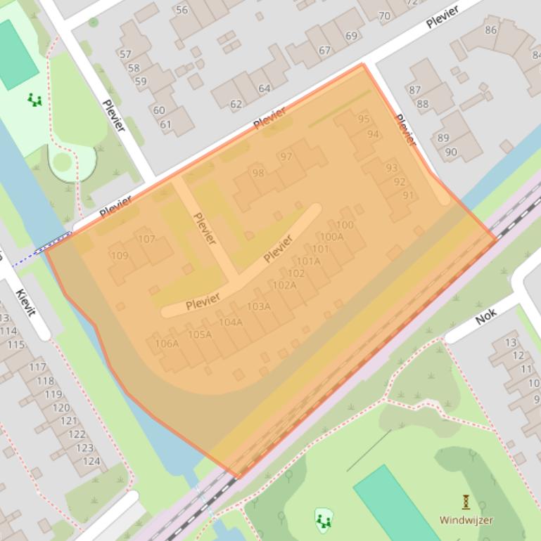 Kaart van postcodegebied 1628EX.