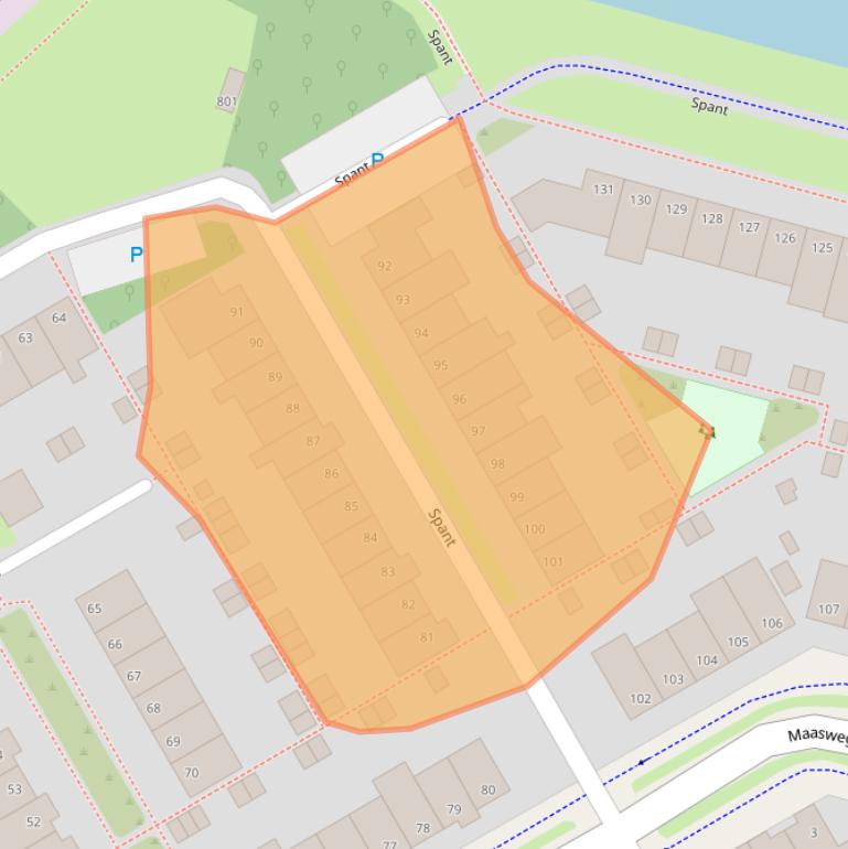 Kaart van postcodegebied 1628GN.