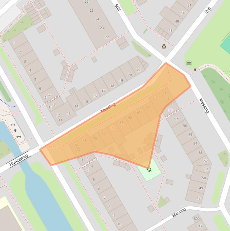 Kaart van postcodegebied 1628HJ.