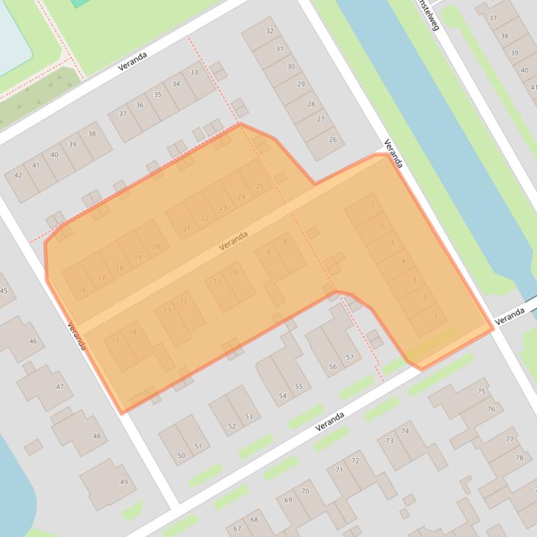 Kaart van postcodegebied 1628JV.