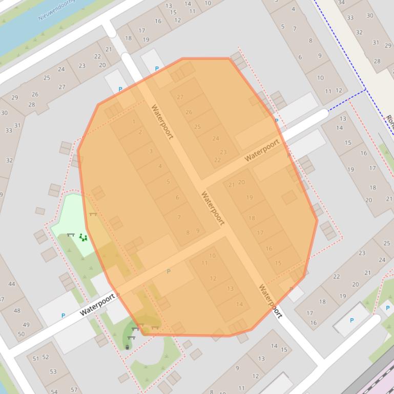Kaart van postcodegebied 1628KB.