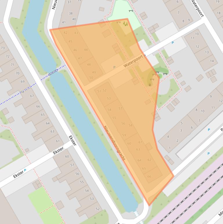 Kaart van postcodegebied 1628KE.