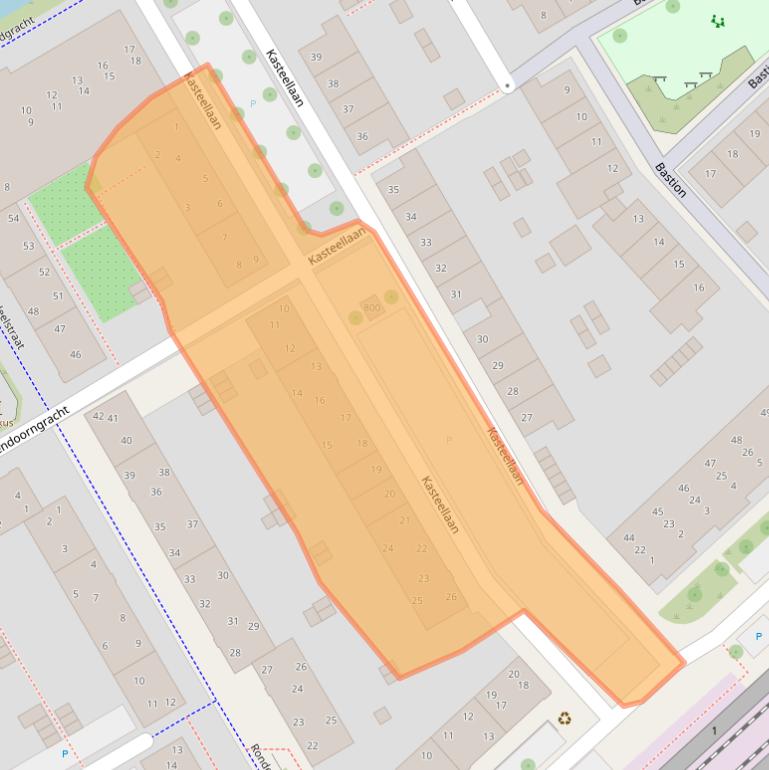 Kaart van postcodegebied 1628KN.