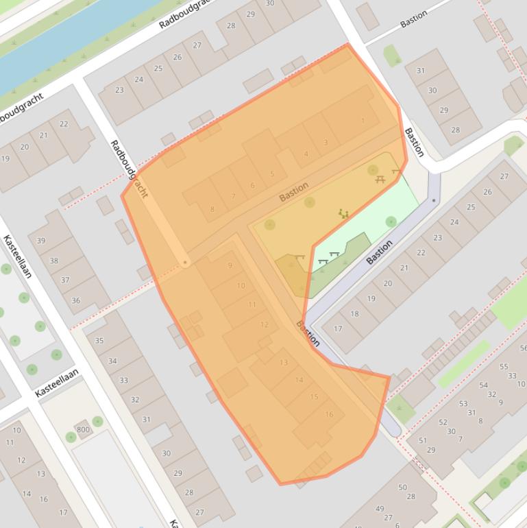 Kaart van postcodegebied 1628KT.