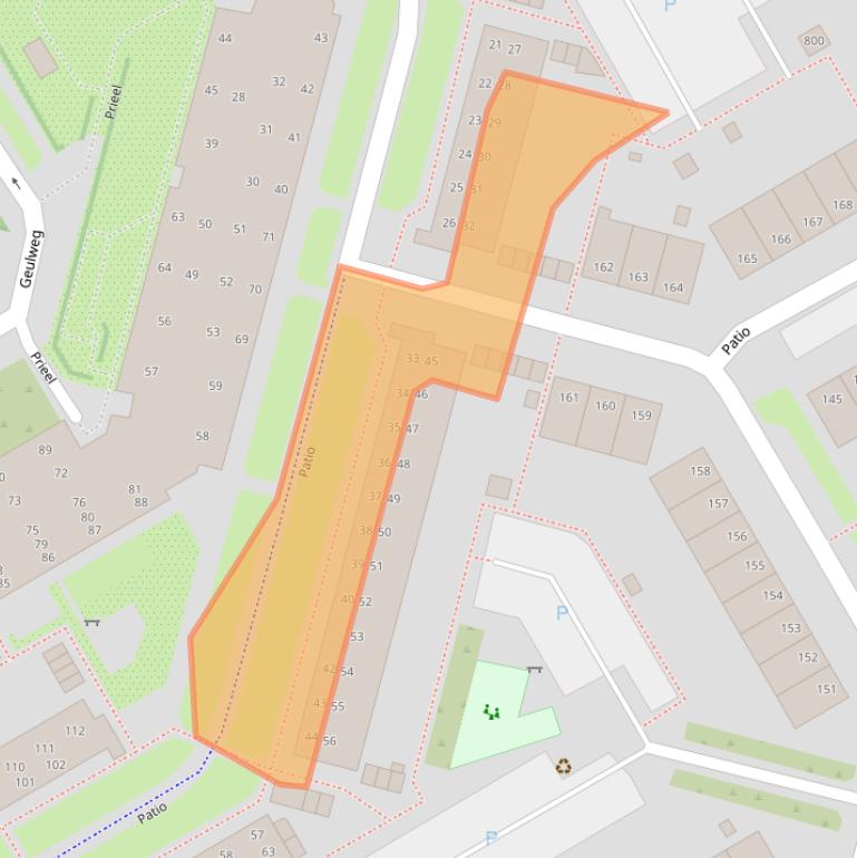 Kaart van postcodegebied 1628LB.