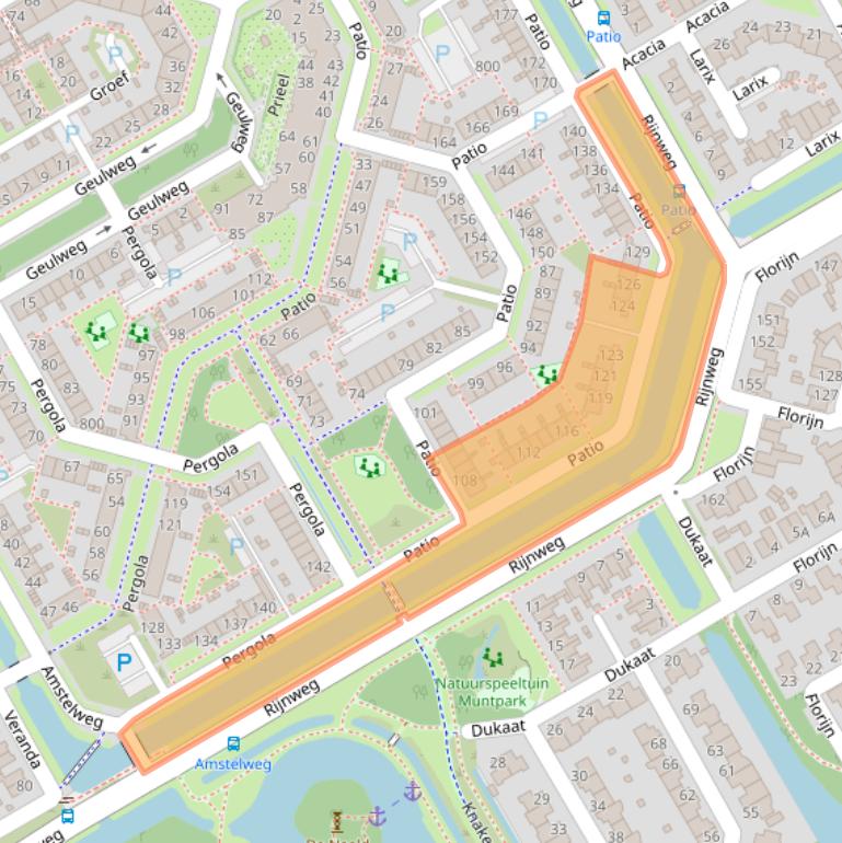 Kaart van postcodegebied 1628LG.