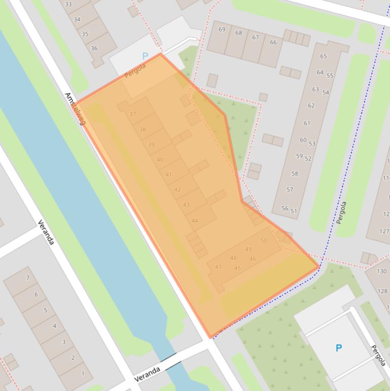 Kaart van postcodegebied 1628LM.