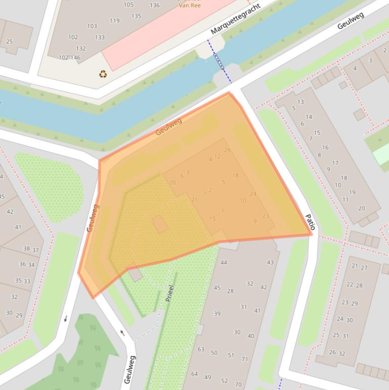 Kaart van postcodegebied 1628LS.