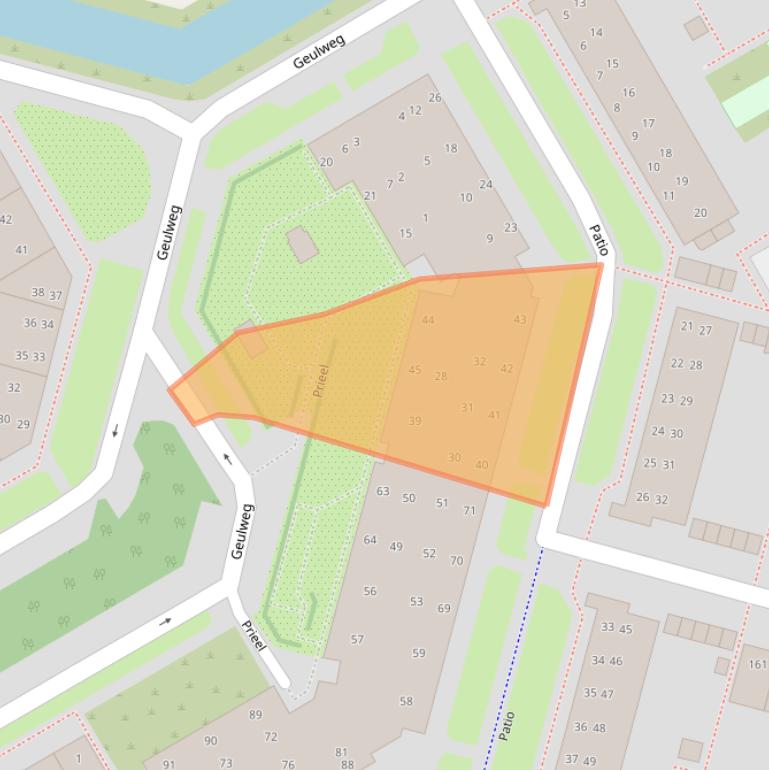 Kaart van postcodegebied 1628LT.