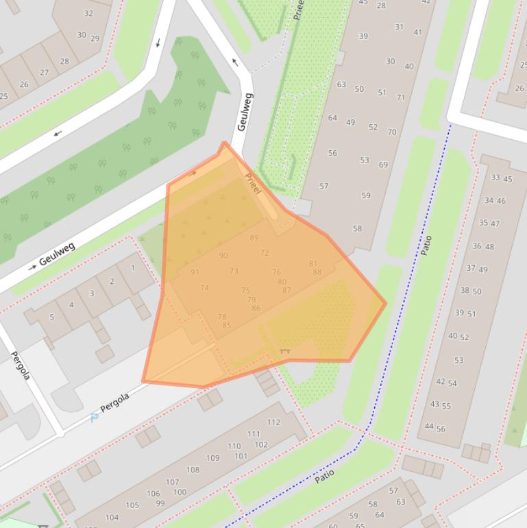 Kaart van postcodegebied 1628LW.