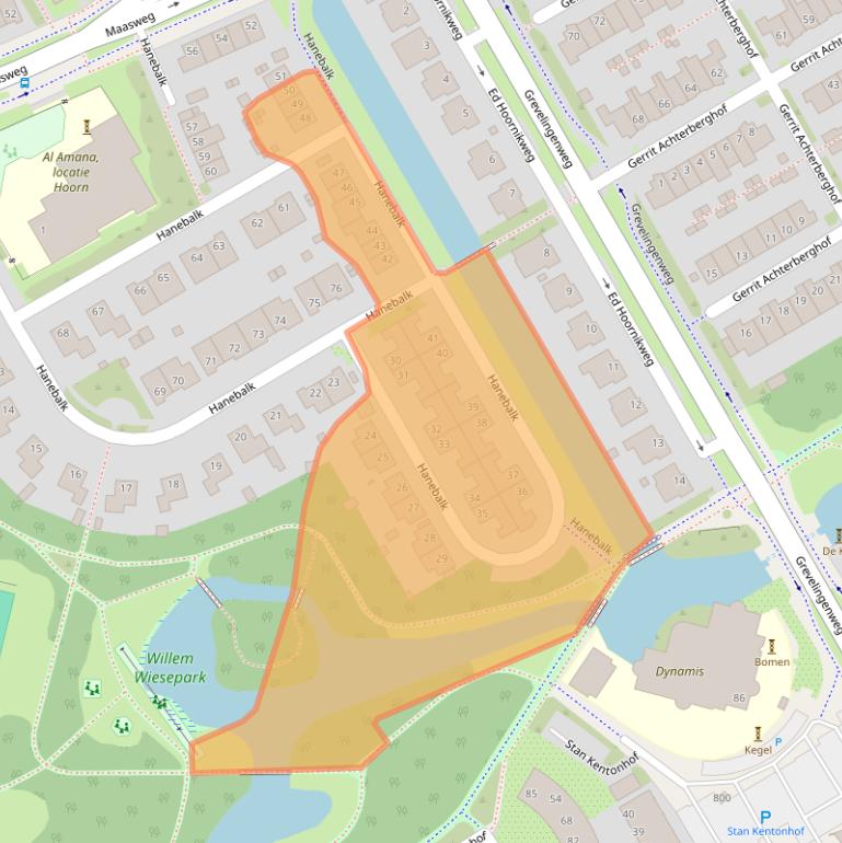 Kaart van postcodegebied 1628MB.