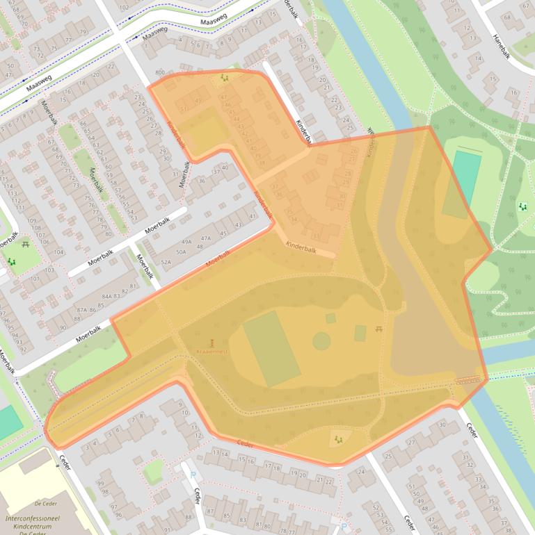 Kaart van postcodegebied 1628MD.