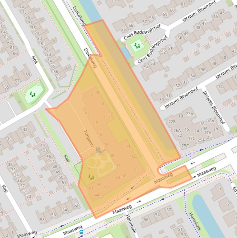 Kaart van postcodegebied 1628MT.