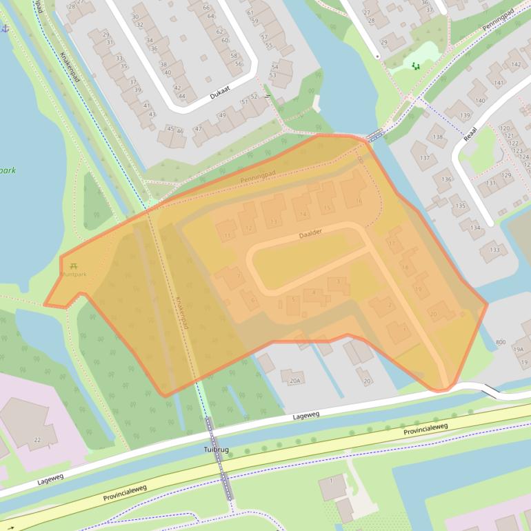 Kaart van postcodegebied 1628PS.