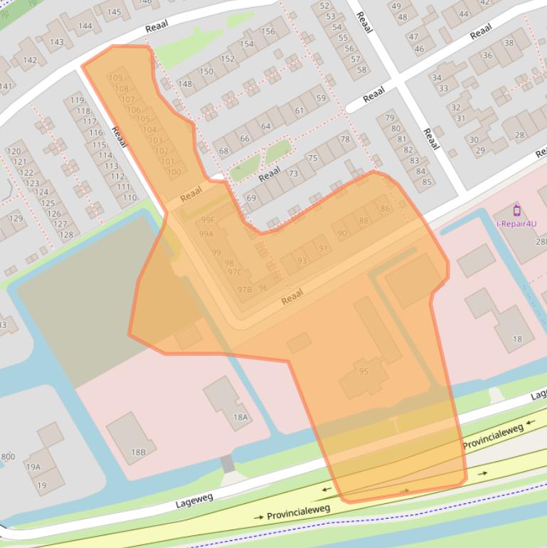 Kaart van postcodegebied 1628RE.