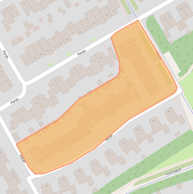 Kaart van postcodegebied 1628RL.