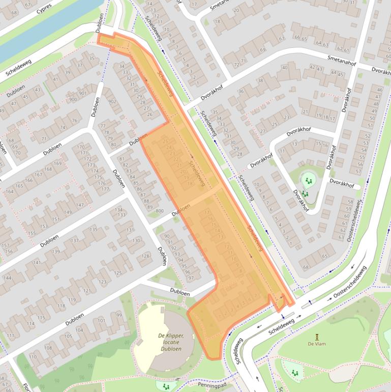 Kaart van postcodegebied 1628RR.