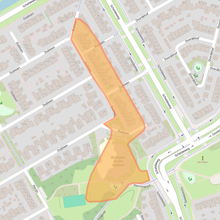 Kaart van postcodegebied 1628RV.