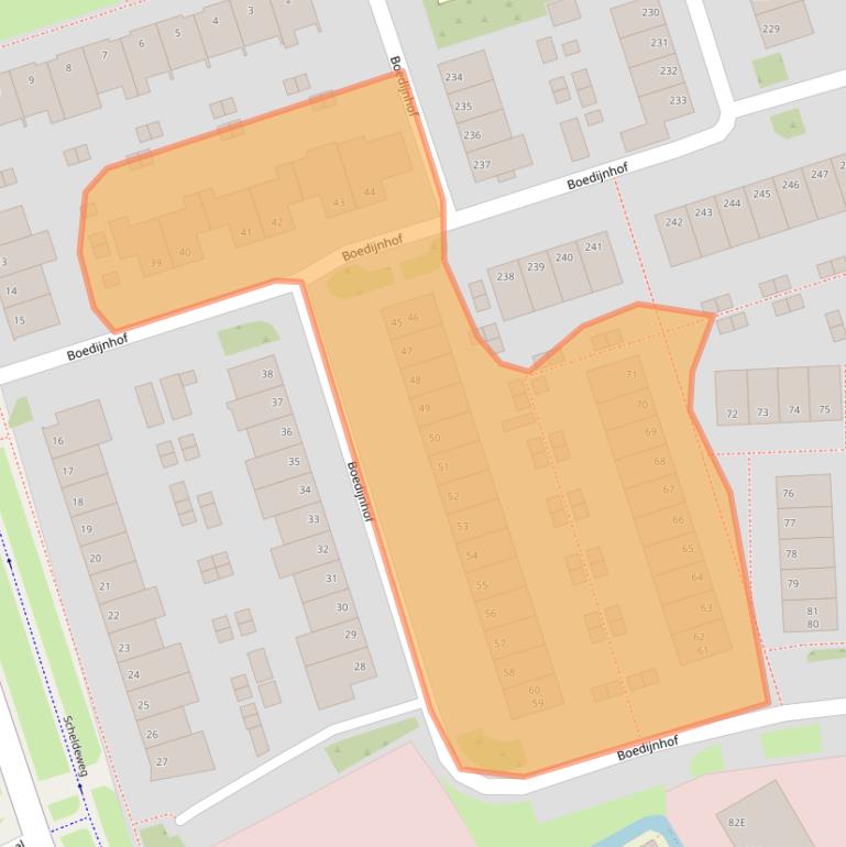 Kaart van postcodegebied 1628SC.
