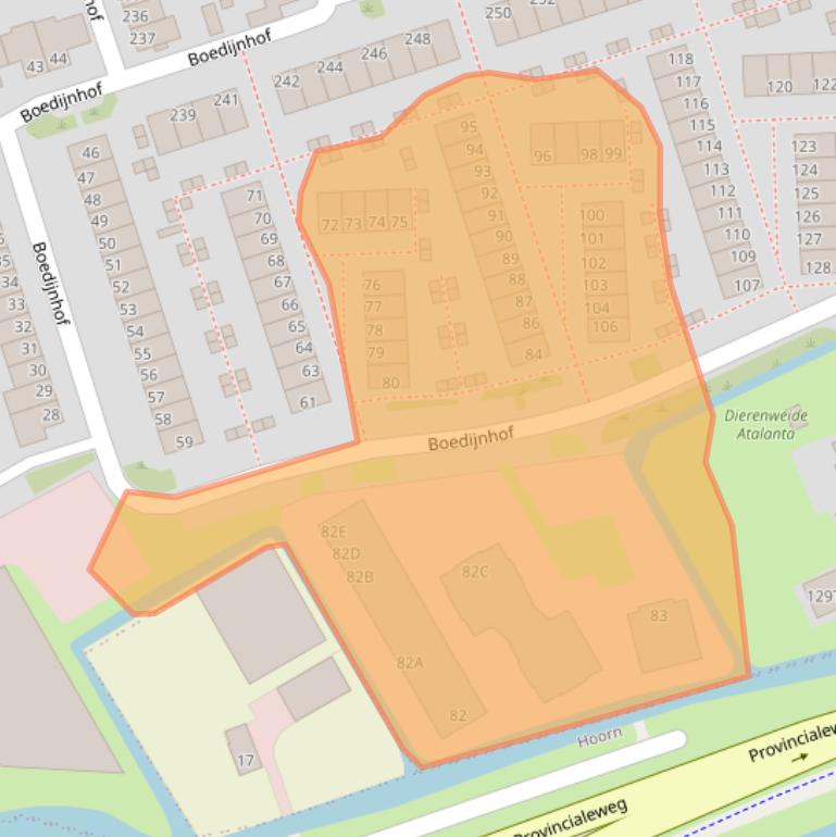 Kaart van postcodegebied 1628SE.