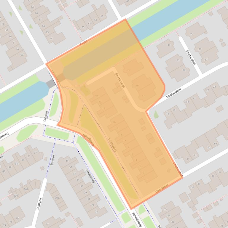 Kaart van postcodegebied 1628SP.