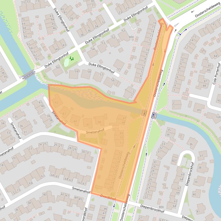Kaart van postcodegebied 1628ST.