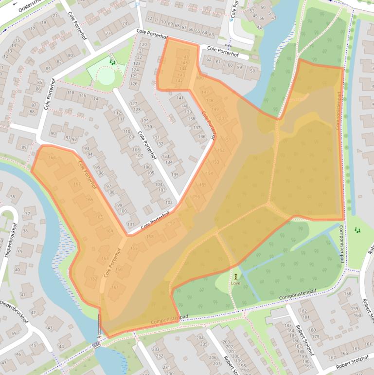 Kaart van postcodegebied 1628TN.