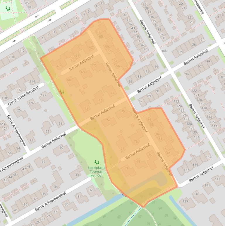 Kaart van postcodegebied 1628VK.
