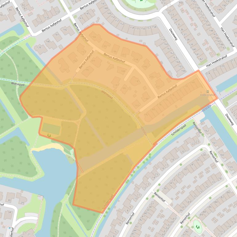 Kaart van postcodegebied 1628VV.