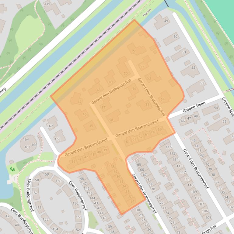 Kaart van postcodegebied 1628WC.