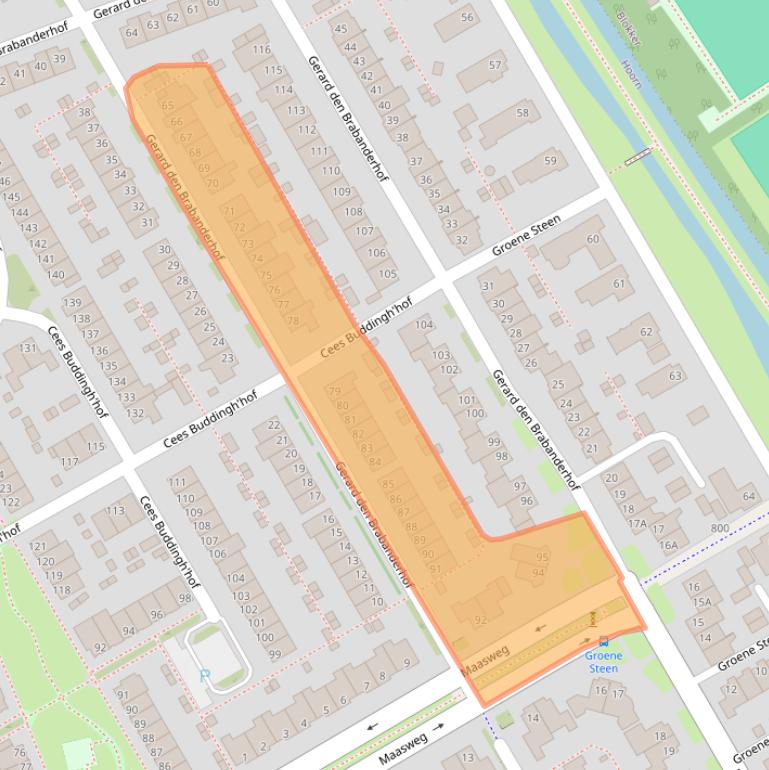 Kaart van postcodegebied 1628WD.