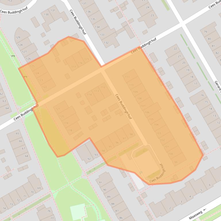 Kaart van postcodegebied 1628WK.
