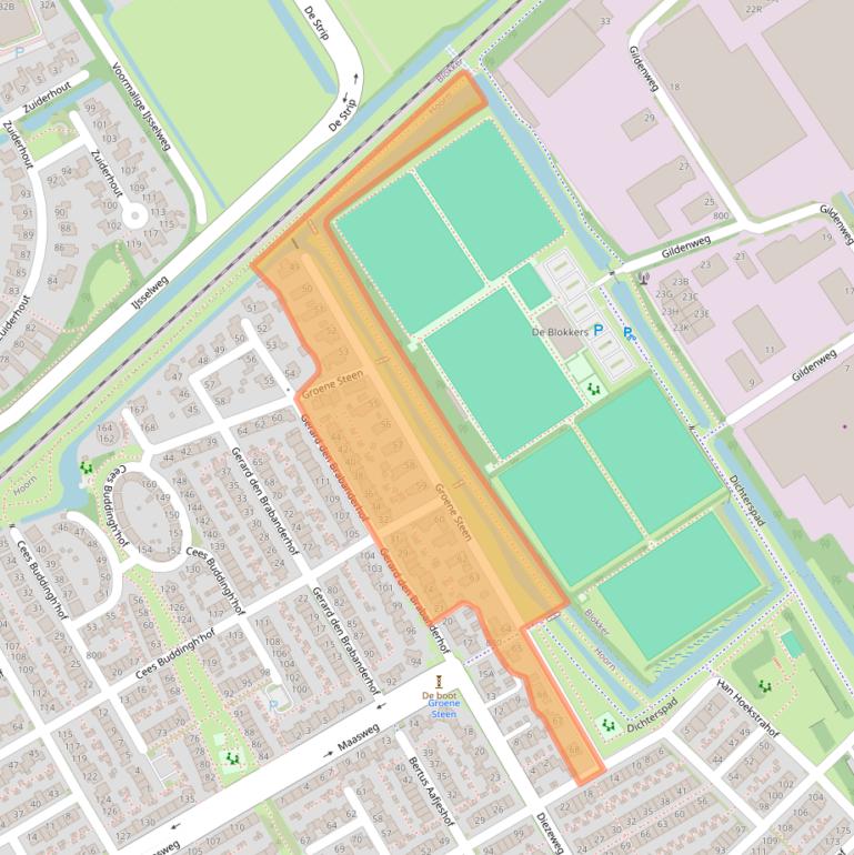 Kaart van postcodegebied 1628WP.