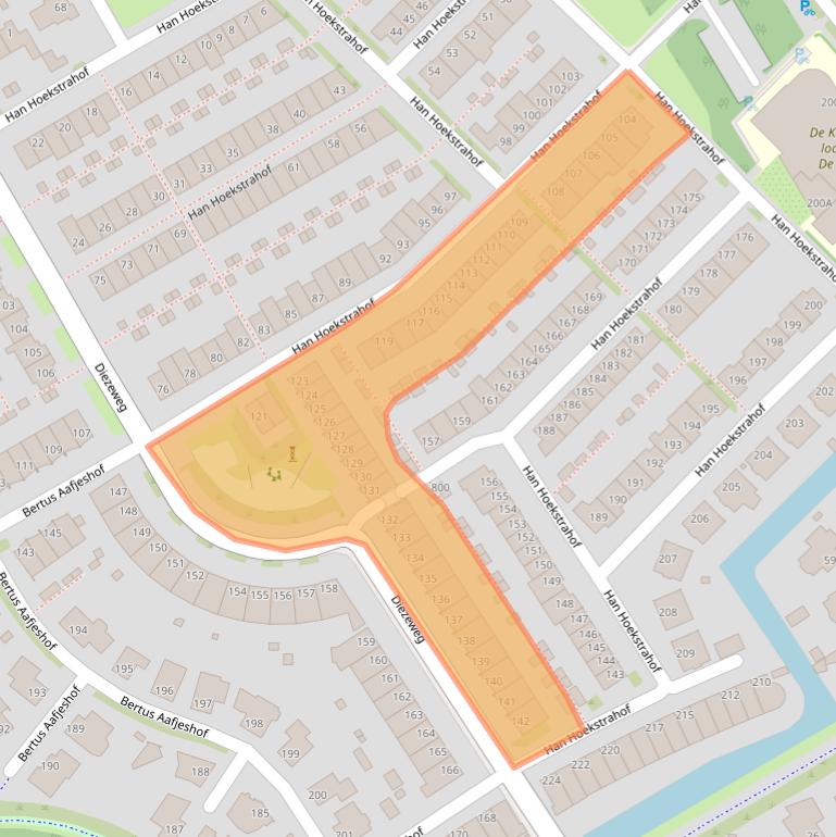 Kaart van postcodegebied 1628WT.